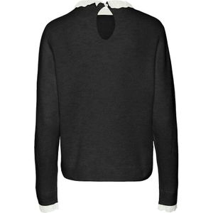 VERO MODA - Trui - Zwart - Viscose - Lange Mouwen met Kant