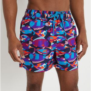 LA REDOUTE COLLECTIONS - Bedrukte Zwemshort - Blauw/Roze/Violet - 100% Polyester