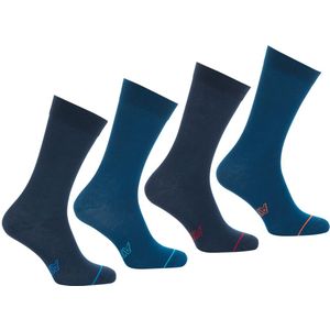 ATHENA - Effen Kousen - Blauw - Polyester - Set van 4 Paar