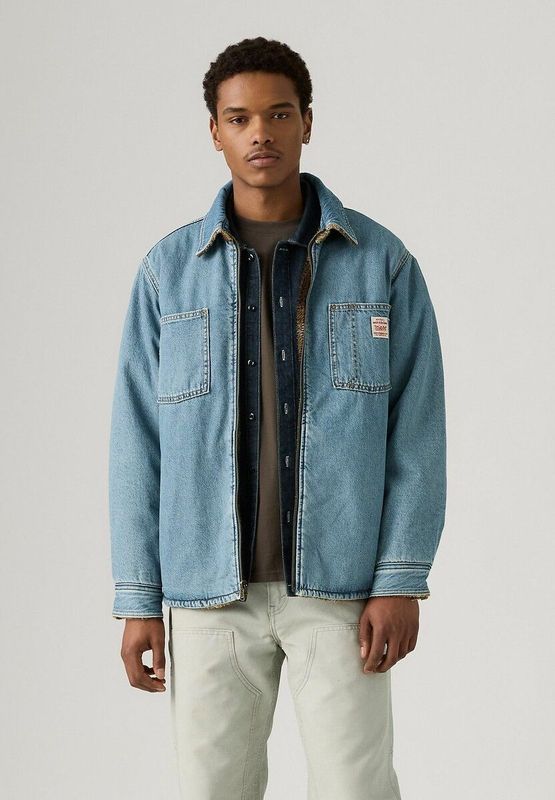 LEVI'S - Omkeerbaar Jasje - Blauw - Denim en Sherpa - Katoen
