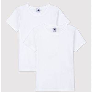 Set van 2 T-shirts PETIT BATEAU. Katoen materiaal. Maten 12 jaar - 150 cm. Wit kleur