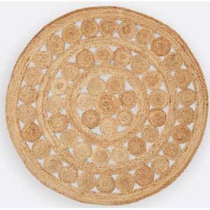 Aftas - Rond Vloerkleed - Beige - Jute