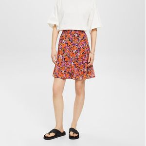 Korte rok met bloemenprint ESPRIT. Polyester materiaal. Maten 38 FR - 36 EU. Oranje kleur