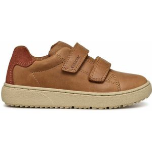 Ademende sneakers met klittenband Theleven GEOX. Leer materiaal. Maten 33. Kastanje kleur