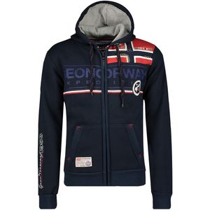 Bedrukte hoodie Flipper GEOGRAPHICAL NORWAY. Katoen materiaal. Maten 3XL. Blauw kleur