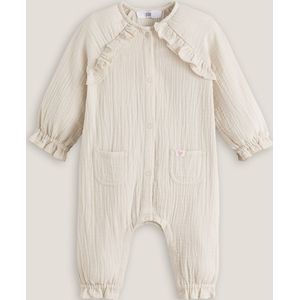 Lang combipakje met volants, tetra LA REDOUTE COLLECTIONS. Katoen materiaal. Maten 2 jaar - 86 cm. Beige kleur