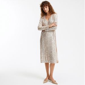 LA REDOUTE COLLECTIONS - Midi Jurk - Goudkleur - Polyester