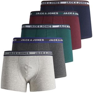 Set van 5 effen boxershorts JACK & JONES. Katoen materiaal. Maten M. Multicolor kleur