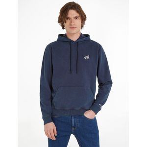 Rechte hoodie met logo grif TOMMY JEANS. Katoen materiaal. Maten XXL. Blauw kleur