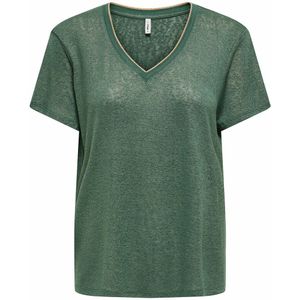 T-shirt met V-hals ONLY. Viscose materiaal. Maten M. Groen kleur