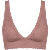 BH om zo aan te trekken Zero Feel Lace SLOGGI. Polyamide materiaal. Maten XS. Kastanje kleur