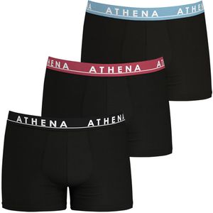 Set van 3 effen boxershorts Easy Color ATHENA. Katoen materiaal. Maten M. Zwart kleur