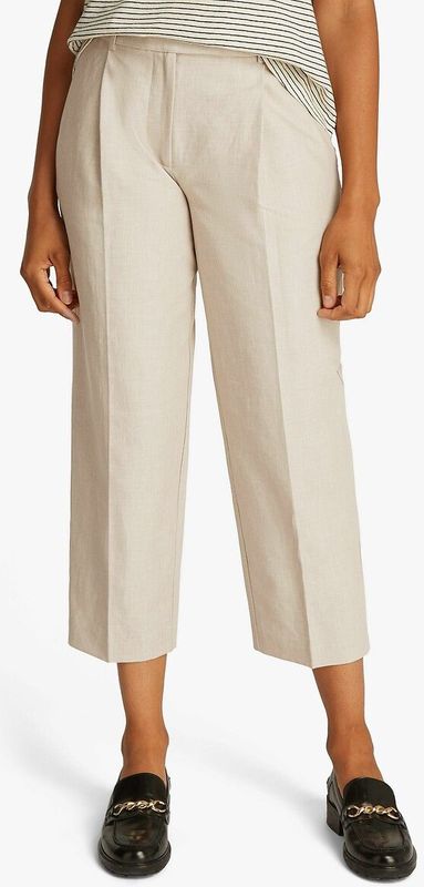 TOMMY HILFIGER - Wijde 7/8 Broek - Beige - Polyester