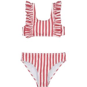 Gestreepte bikini, 2-delig LA REDOUTE COLLECTIONS.  materiaal. Maten 8 jaar - 126 cm. Roze kleur