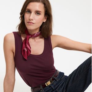 LA REDOUTE COLLECTIONS - Tank Top - Bordeaux Rood - Ronde Hals - Modal Materiaal