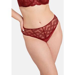 Slip Elise SANS COMPLEXE. Polyamide materiaal. Maten 50/52 (FR) - 48/50 (EU). Rood kleur