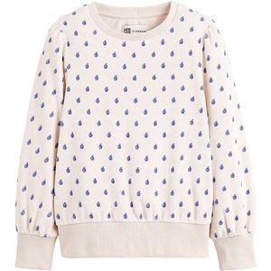 Sweater in badstof met appelmotiefjes, bio katoen EMILE & IDA X LA REDOUTE. Spons materiaal. Maten 3 jaar - 94 cm. Beige kleur