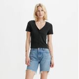 LEVI'S - T-shirt - Kaviaar - Katoen/Elasthan - Korte Mouwen - V-hals
