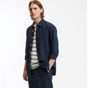 CARL LA REDOUTE COLLECTIONS - Recht Overhemd - Marineblauw - Linnen