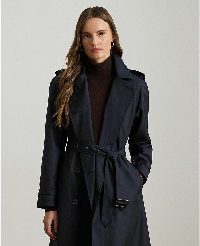 Lauren Ralph Lauren - Trenchcoat - Marineblauw - Katoen - Met Ceintuur