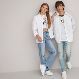 Oversized hemd met lange mouwen, unisex LA REDOUTE COLLECTIONS. Katoen materiaal. Maten M. Wit kleur