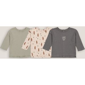 Set van 3 T-shirts met lange mouwen LA REDOUTE COLLECTIONS. Katoen materiaal. Maten 2 jaar - 86 cm. Andere kleur