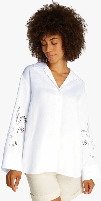 Blouse - Effen - Linnen - Lange Mouw - Losse Pasvorm