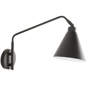 Wandlamp in metaal met verstelbare arm, Hiba LA REDOUTE INTERIEURS. Metaal materiaal. Maten één maat. Zwart kleur