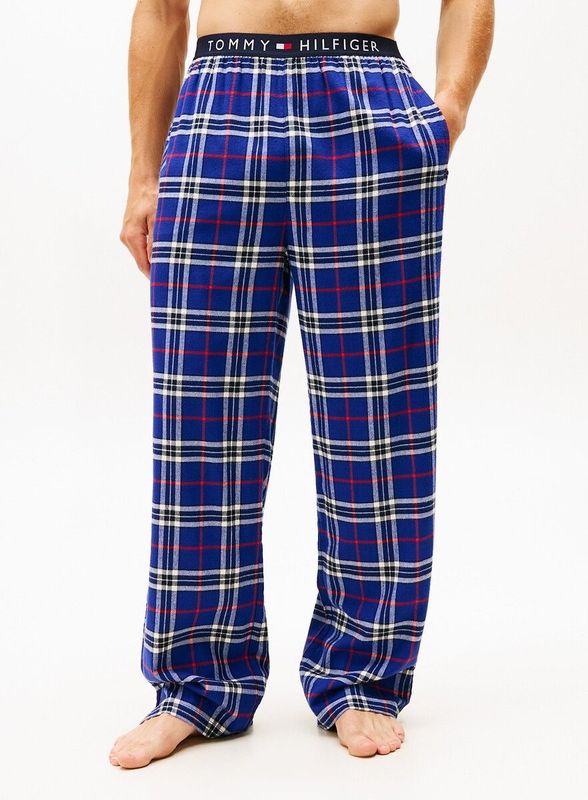 Tommy Hilfiger - Um0um03589 - Pyjamabroek - Blauw - Flanellen