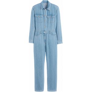 Denim jumpsuit, in lyocell en viscose LA REDOUTE COLLECTIONS. Tencel/lyocell materiaal. Maten 40 FR - 38 EU. Blauw kleur