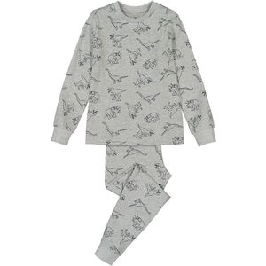 Geribbelde pyjama, dinosaurus print LA REDOUTE COLLECTIONS. Katoen materiaal. Maten 10 jaar - 138 cm. Grijs kleur