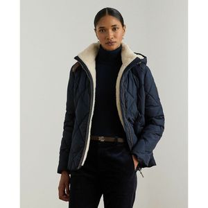Lauren Ralph Lauren - Korte Donsjas - Blauw - Lange Mouwen - Met Capuchon