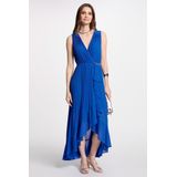 MORGAN - Vloeiende Geplooide Maxi-jurk - Blauw - Polyester