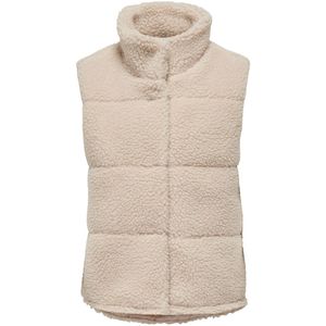 Bodywarmer in sherpa KIDS ONLY. Polyester materiaal. Maten 10 jaar - 138 cm. Beige kleur