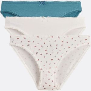 LA REDOUTE COLLECTIONS - Set van 3 Slips - Groen - Stretch Katoen