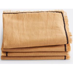 LA REDOUTE INTERIEURS - Menorca - Set van 4 Tafelservetten - Zand - Katoen/Linnen