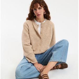 LA REDOUTE COLLECTIONS - Vest - Mêleebeige - Ronde Hals - Grof Tricot