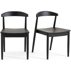 Set van 2 stoelen in eik met zwarte tint, Galb