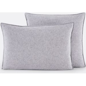 La Redoute Interieurs - Clara - Kussensloop - Mêlee Donkergrijs - Katoen Flanel