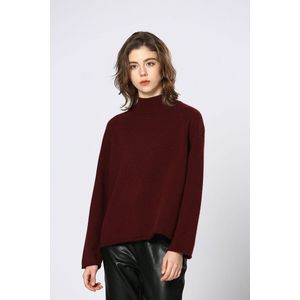 SEE U SOON - Trui - Rood - Lange Mouwen - Opstaande Kraag