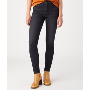 Skinny jeans met hoge taille WRANGLER. Denim materiaal. Maten Maat 26 (US) - Lengte 30. Zwart kleur