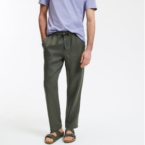 LA REDOUTE COLLECTIONS - Rechte Broek - Kakigroen - 100% Linnen