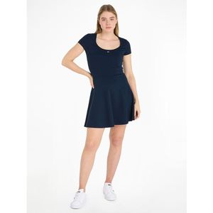 Wijde jurk TOMMY JEANS. Viscose materiaal. Maten L. Blauw kleur