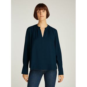 TOMMY HILFIGER - Blouse - Marine - Viscose - Lange Mouwen