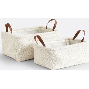 Boklio - Set van 2 Opbergmanden - Ecru - Polyester