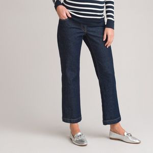 Rechte jeans voor zwangerschap, hoge bandeau, bio katoen LA REDOUTE COLLECTIONS. Denim materiaal. Maten 44 FR - 42 EU. Blauw kleur