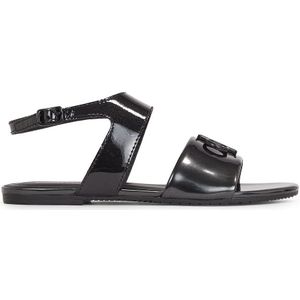 Platte sandalen in leer CALVIN KLEIN JEANS. Leer materiaal. Maten 38. Zwart kleur