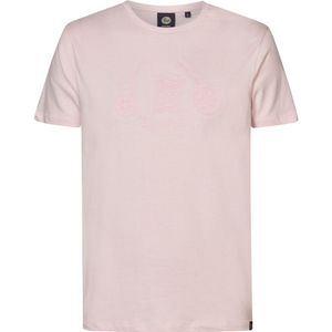 Effen T-shirt met ronde hals PETROL INDUSTRIES. Katoen materiaal. Maten M. Roze kleur