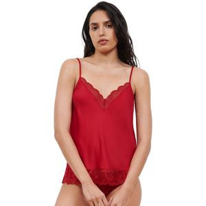 CHANTELLE - Caraco - Rood - Satijn - Met Kanten Applicaties