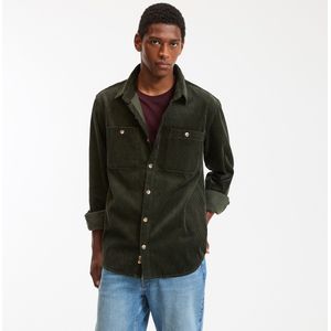 Recht overhemd in fluweel LA REDOUTE COLLECTIONS. Katoen materiaal. Maten S (37/38). Groen kleur